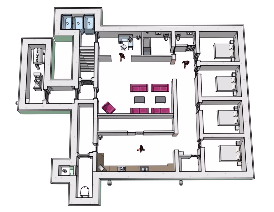 Internal Floor plan of Bunker